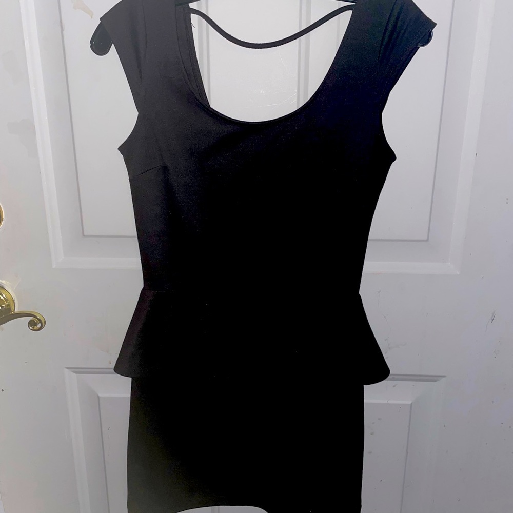 Black Peplum DRESS